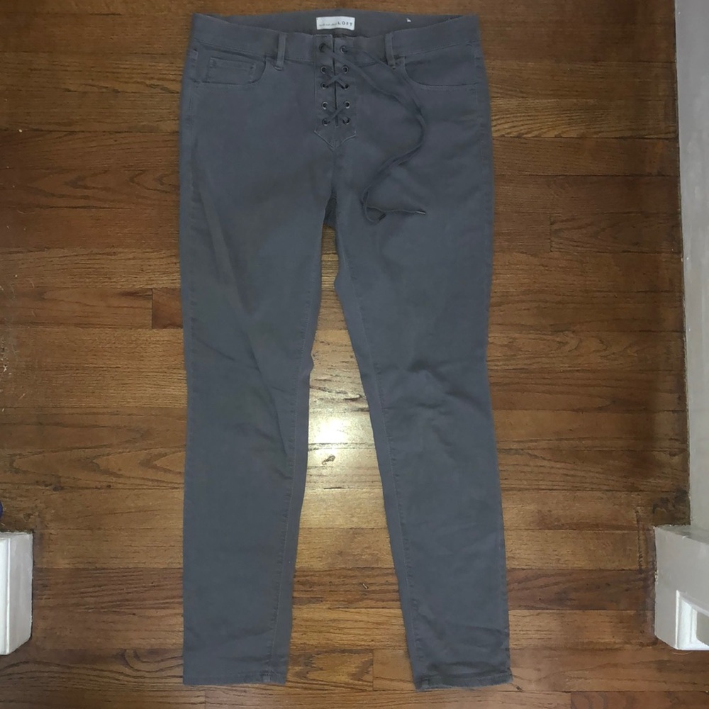 Loft grey lace up jeans size 29